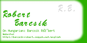 robert barcsik business card